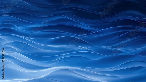 Abstract blue flowing waves with subtle highlights and gradients