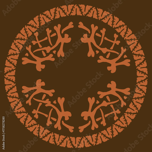 Ethnic round frame, logo te...