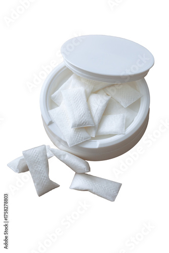 Nicotine pouches and plain white container