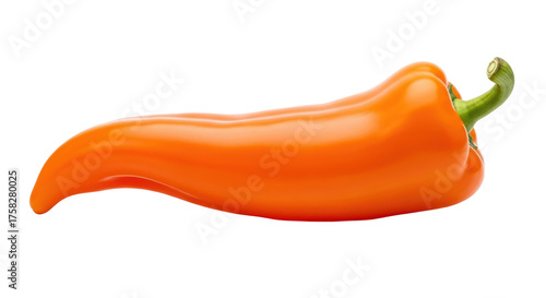 Photos Isolated orange bell pepper, a vibrant vegetable with a gentle curved shape and