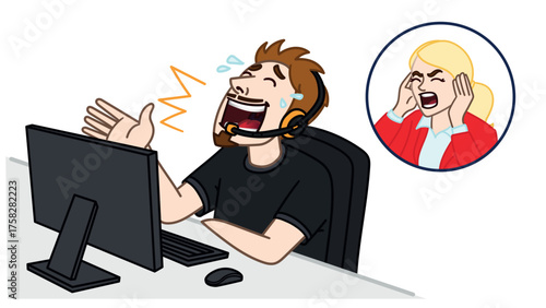 Mitarbeiter führen laute Gespräche im Großraumbüro Vektorillustration zu Lärm Stress und mangelnder Rücksicht am Arbeitsplatz
