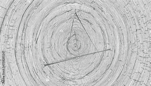 Concentric rings and intersecting lines wood grain