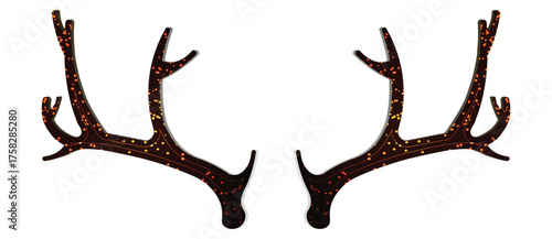 Rudolph the Red-Nosed Reindeer, Cute Christmas Reindeer Antlers, horns vector art , Rudolph Christmas vector design illustration, Christmas decoration illustration 