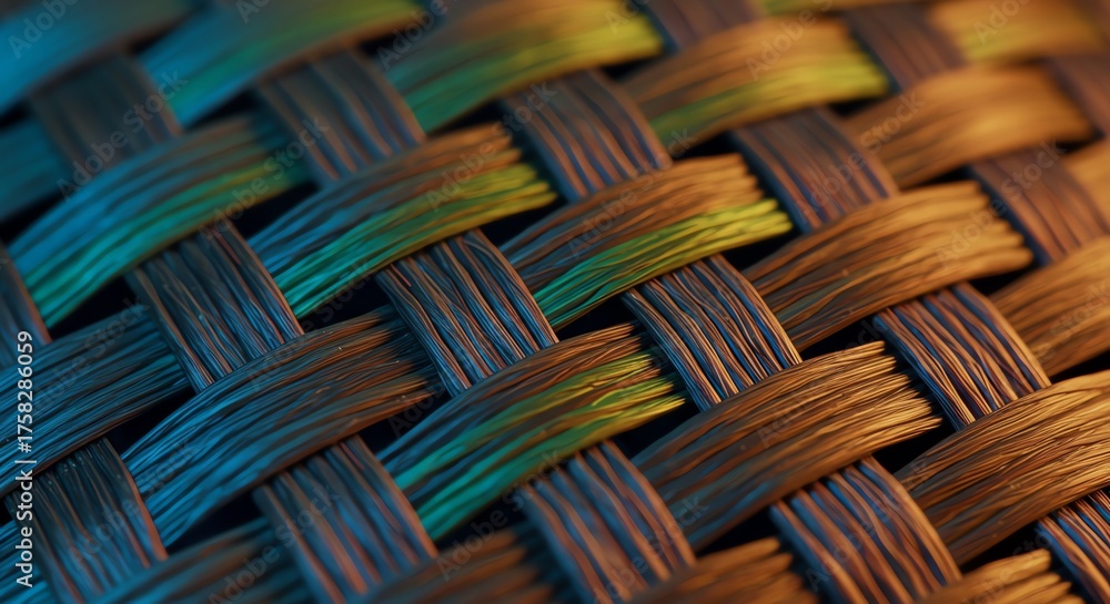Obraz premium Woven Fiber Texture Abstract Pattern Connection Intertwined Detailed