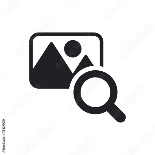 Solid Zooming Searching Image Magnifying Glass Icon