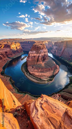 Horseshoe Bend Arizona Scenic Vista at Sunset