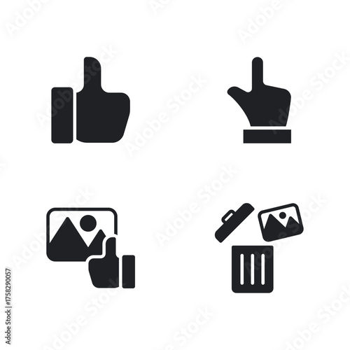Social Interaction and File Management Solid Icon Set