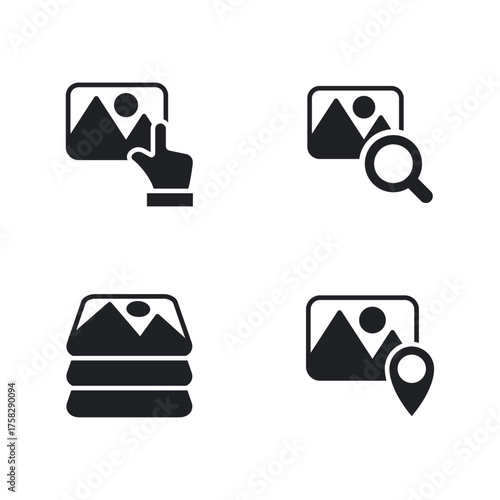 Image File Management and Organization Solid Icon Set