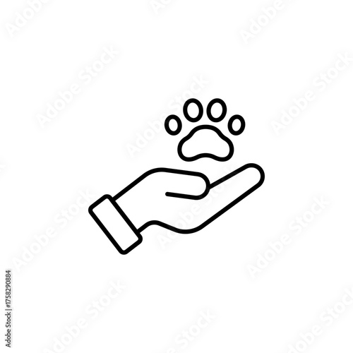 Charity for Pets icon in line design. Charity, pets, donation, help, rescue, support, animals, kindness on white background vector. Charity for Pets editable stroke icon