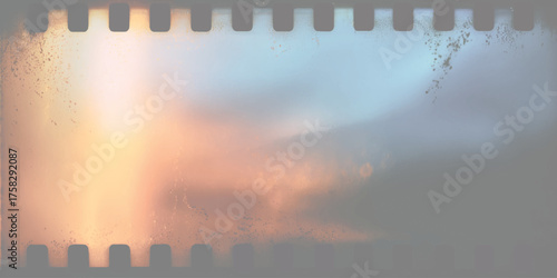 Hazy sky sunset orange blue clouds