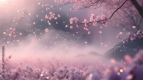 dreamlike cherry blossom landscape Whispers of Spring Generative AI