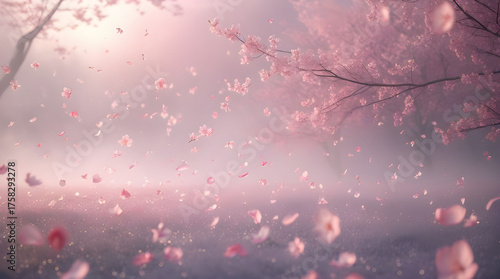 dreamlike cherry blossom landscape Whispers of Spring Generative AI
