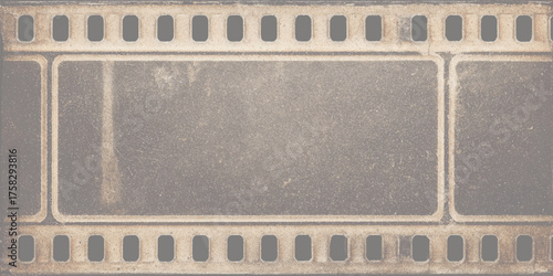Aged film strip with perforations and textured surface vintage retro