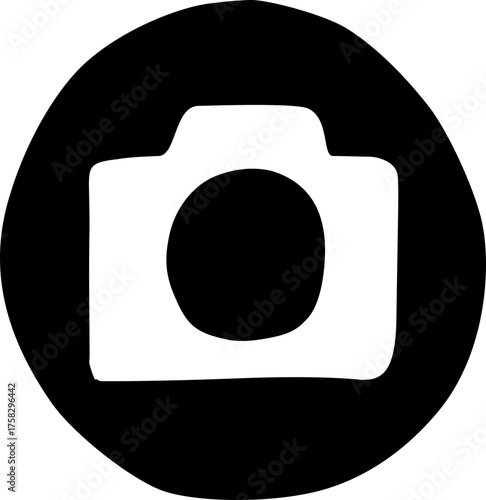 photo camera icon Round Black circle vector