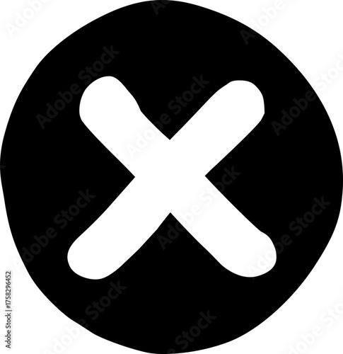 Cross X cancel error circle round icon symbol black