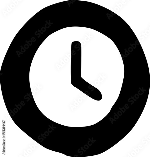 Time Alarm Clock Doodle Button Vector Icon