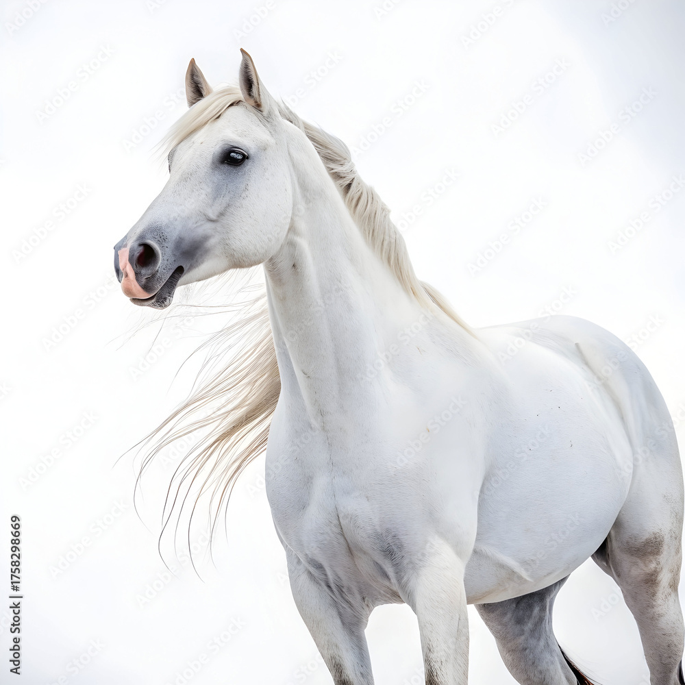 Obraz premium majestic white horse portrait