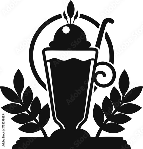 Sip of Elegance silhouette black icon