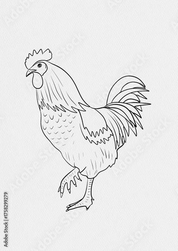 A versatile set of poultry illustrations featuring a colorful rooster (cock) and two brown hens (chicken) in a watercolor-style rendering. Includes both the fully colored artworks.