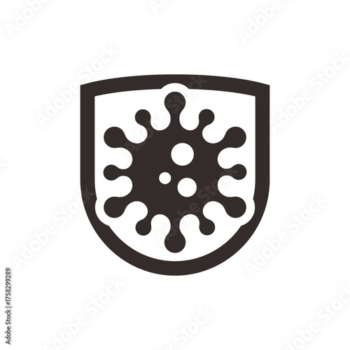 Coronavirus 2019-nCoV Bacteria Icon. Bacteria Protection logo vector. Coronavirus outbreak Stop virus. Isolated vector icon of virus on white background for poster, banner, flyer.