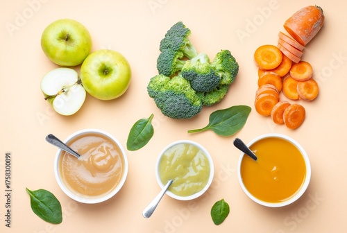 Baby Puree with Fresh Fruits and Vegetables