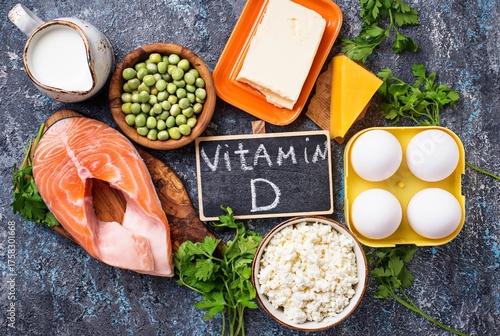 Foods Rich in Vitamin D on Rustic Table