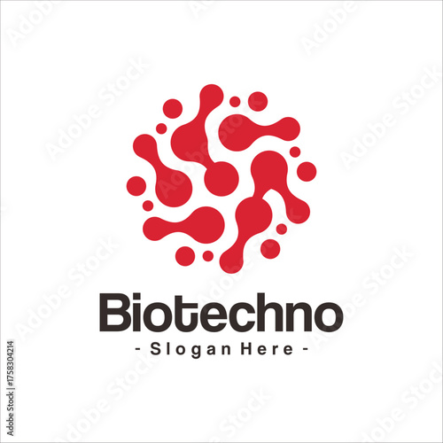 Abstract geometric molecule icon vector. Science logo, dotted concept.