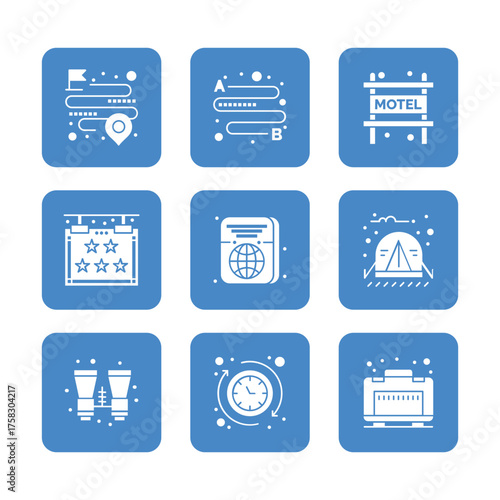 Travel icon set collection. Linear icon collection. Editable stroke. Vector illustration. tourism and outdoor recreation icon set collection