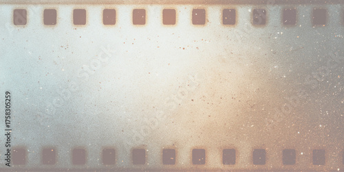 Aged film strip with perforations and dust specks vintage retro