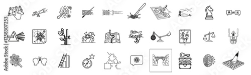 Ancient hieroglyphic symbols and glyphs from egypt displayed in rows on a white background