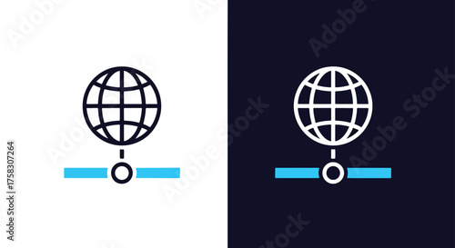 Global network connection icon vector scalable digital technology illustration -  editable modern style icon.