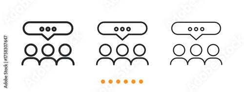 Group Discussion and Social Chat icon. Thin line icon vector