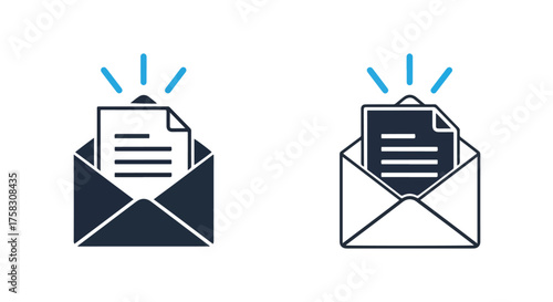 Email icon set vector illustration scalable graphic design for digital communication platforms -  editable modern style icon.