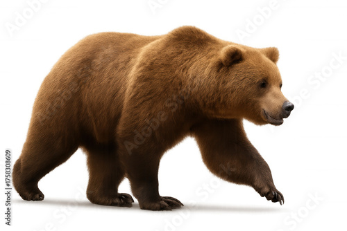Wallpaper Mural Brown bear walking profile on transparent background, ursa arctos horribilis wildlife mammal moving Torontodigital.ca