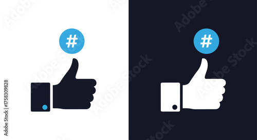 Scalable vector glyph solid icon 63 thumb up like symbol for digital graphics -  editable modern style icon.