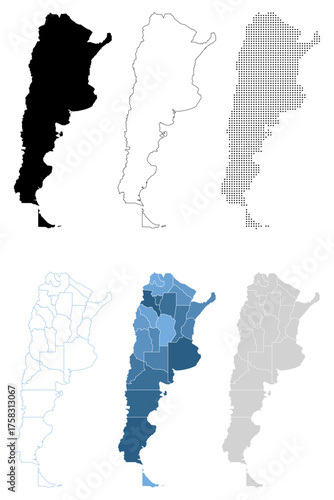 Collection of Argentina Map American Country