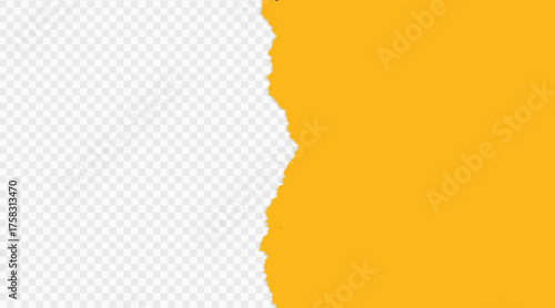 orange color seamless torn paper edges, vector illustration background