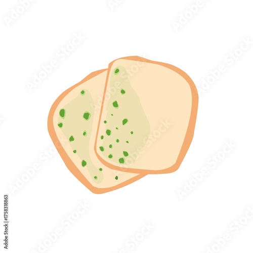 Moldy bread vector illustration. Flat design. Moldy bread illustration. Rotten bread illustration. Unhealthy food illustration. Expired bread illustration. Bread illustration