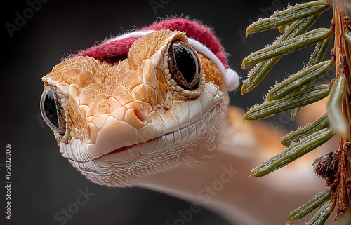 A snake coiled around Chris...