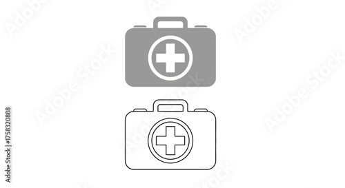 Illustration of a first aid kit, medical supply