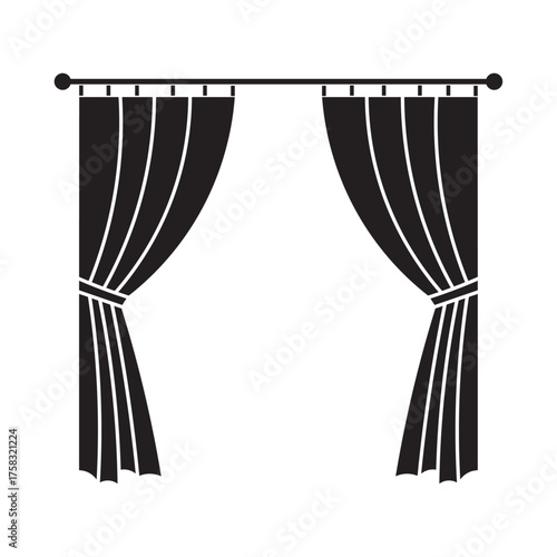 curtains flat icon vector