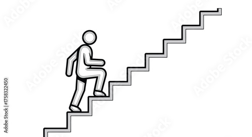 Illustration of a person climbing stairs