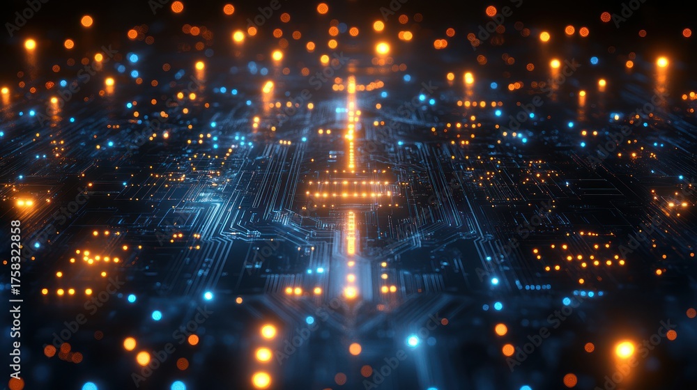 Obraz premium Abstract glowing lights pattern design