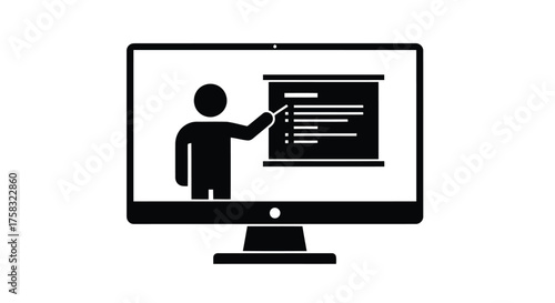 Online presentation shows a person teaching