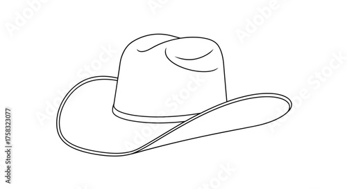 Cowboy hat line art with simple design