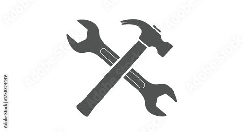 Icon illustration of a hammer and wrench crossed