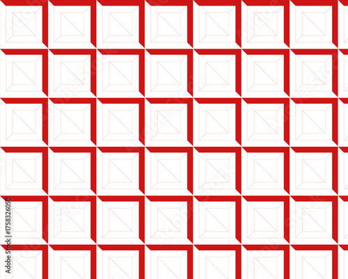 Seamless geometric square pattern tile design with 3D color cube surface vector illustration