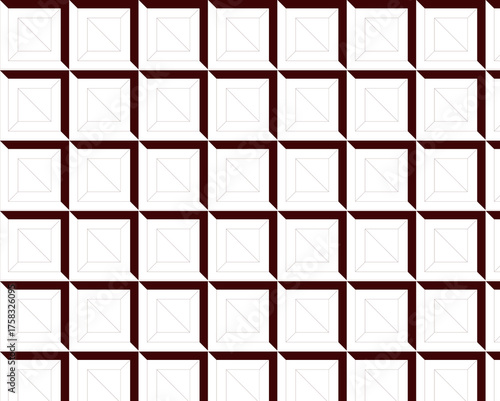 Seamless geometric square pattern tile design with 3D color cube surface vector illustration