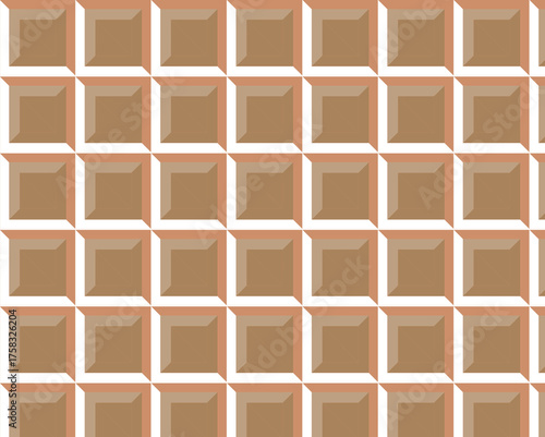 Seamless geometric square pattern tile design with 3D color cube surface vector illustration