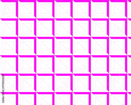 Seamless geometric square pattern tile design with 3D color cube surface vector illustration